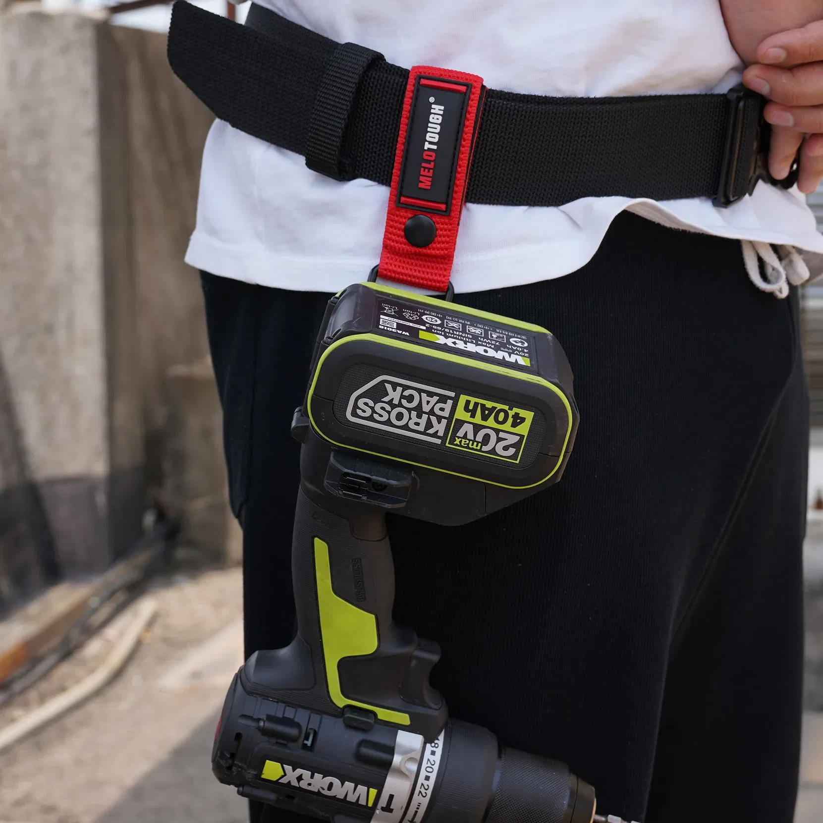 Color: Red - Measuring Tape Holder Tape Measure Holder Drill Impact Tool Holster for Tape Measure, Drills, Clipped Tool