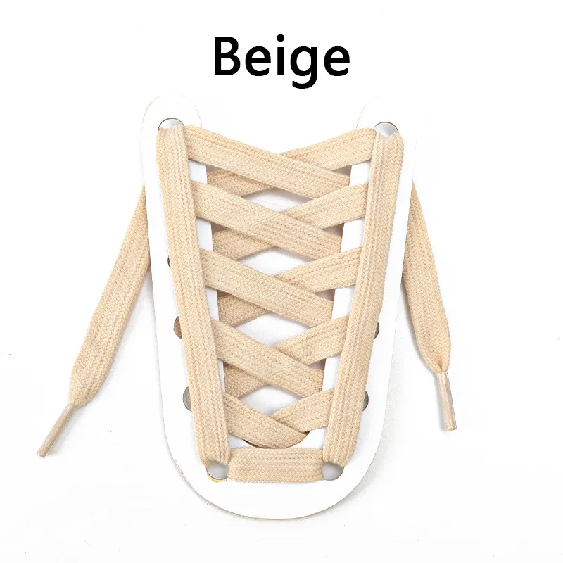 Color: Beige, Ships From: CHINA, Length: 80cm - 1 Pair Flat Shoelaces for Sneakers Rugged Wear-resistant Classic Canvas Sports Shoe Laces Women Men Shoelace Solid Double Cotton