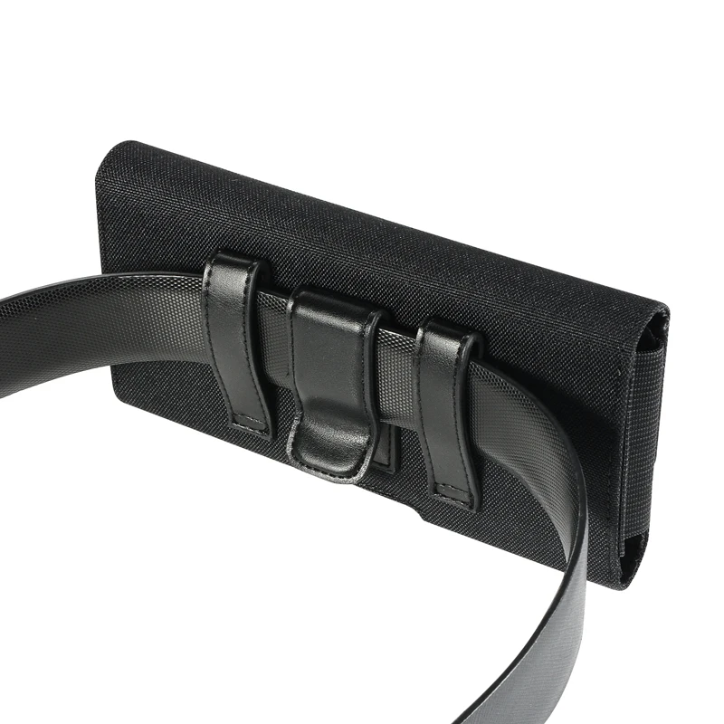 Color: black - Universal Casual Phone Pouch Waist Bag For iPhone Samsung Google Smart Phone Case Belt Clip Holster Oxford Cloth Bag Flip Cover