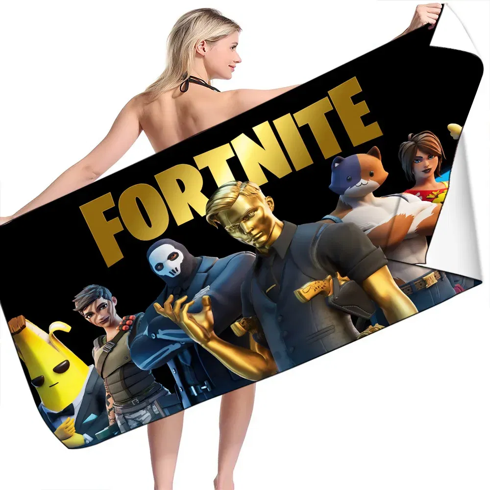 Color: Pink, Size: 12cm - Fortnite Children Microfiber Bath Towel Boy Girl Soft Wearable Cartoon Bathing Beach Spa Bathrobe Wash Clothing