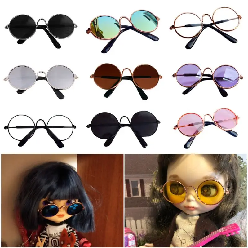 Color: Violet - Doll Cool Glasses Pet Sunglasses For BJD Blyth American Grils Toy Photo Props Dropship