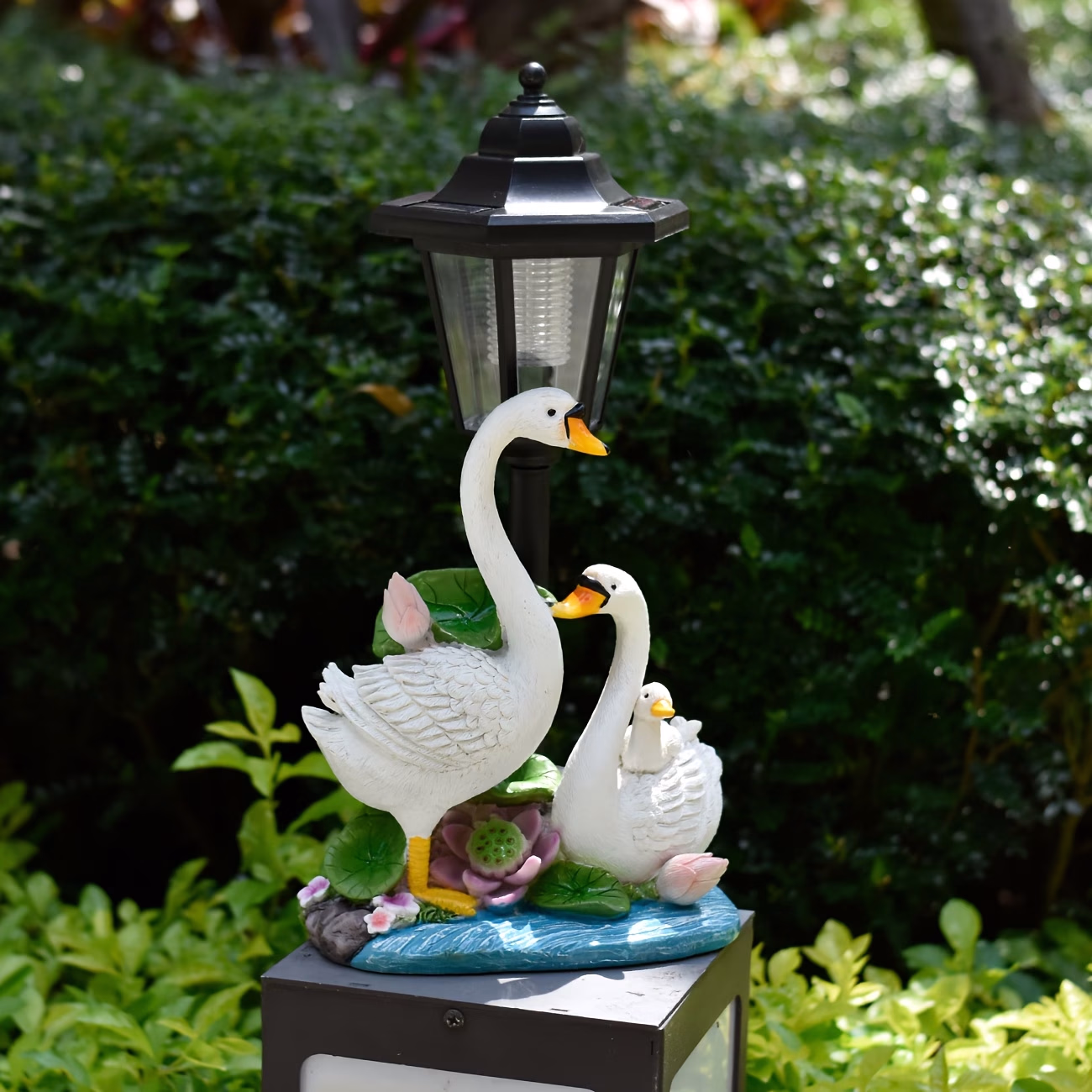 OTDECOR® Solar-Powered LED Swan Statue for Outdoor Use – Elegant Garden Decoration