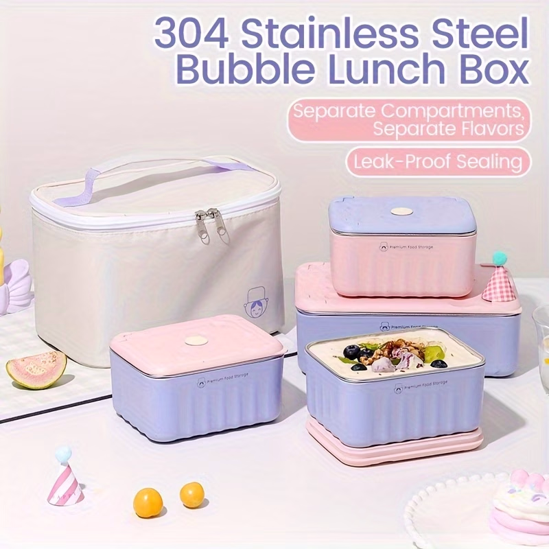 Pure Cook™ 4pcs Coloured Lunchbox Set – High-Quality 304 Stainless Steel Food Storage Containers