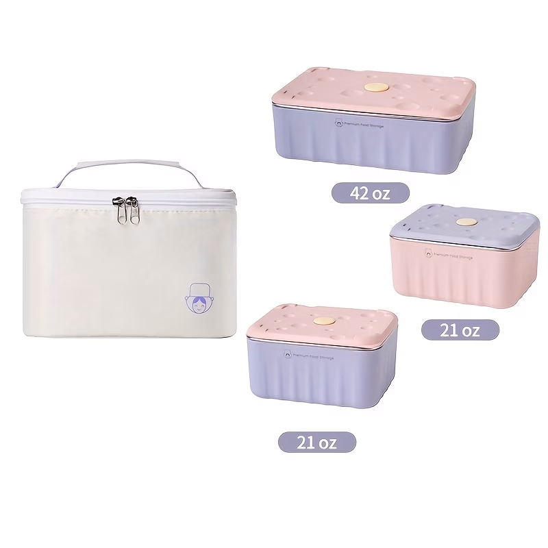 Pure Cook™ 4pcs Coloured Lunchbox Set – High-Quality 304 Stainless Steel Food Storage Containers