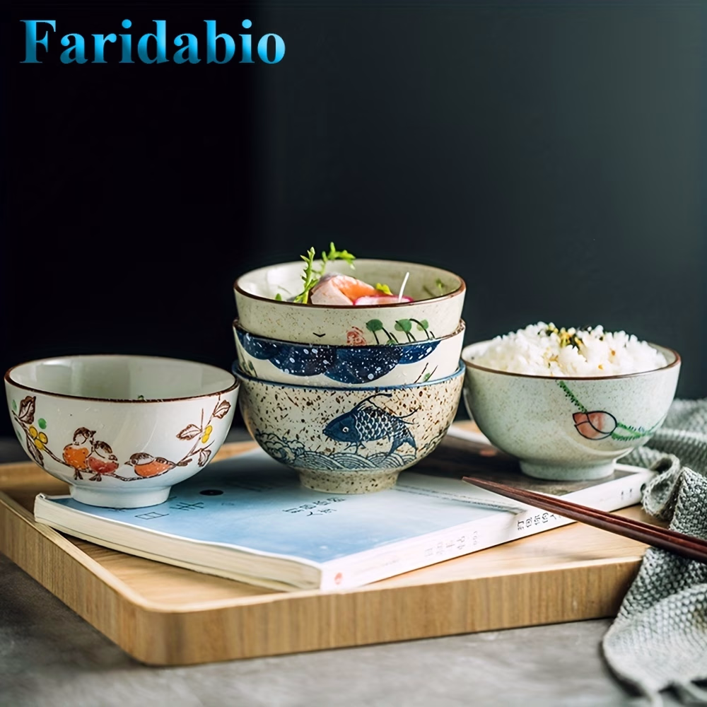 FARIDABIO® Ceramic Rice Bowl Set – Perfect Gift for Her, Mother's Day, Birthdays, and More