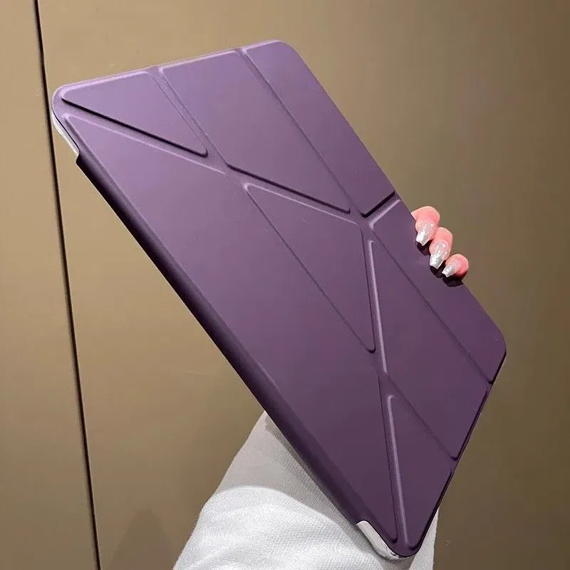 Color: Pink, Size: 12.4 - Case Magnetic for iPad Air 11 Cover iPad Air 4 5 10th 10.9 9.7 7th 8th 9th Gen 10.2 3 pro 10.5 11 With Y-Shaped Fold Clasp Funda
