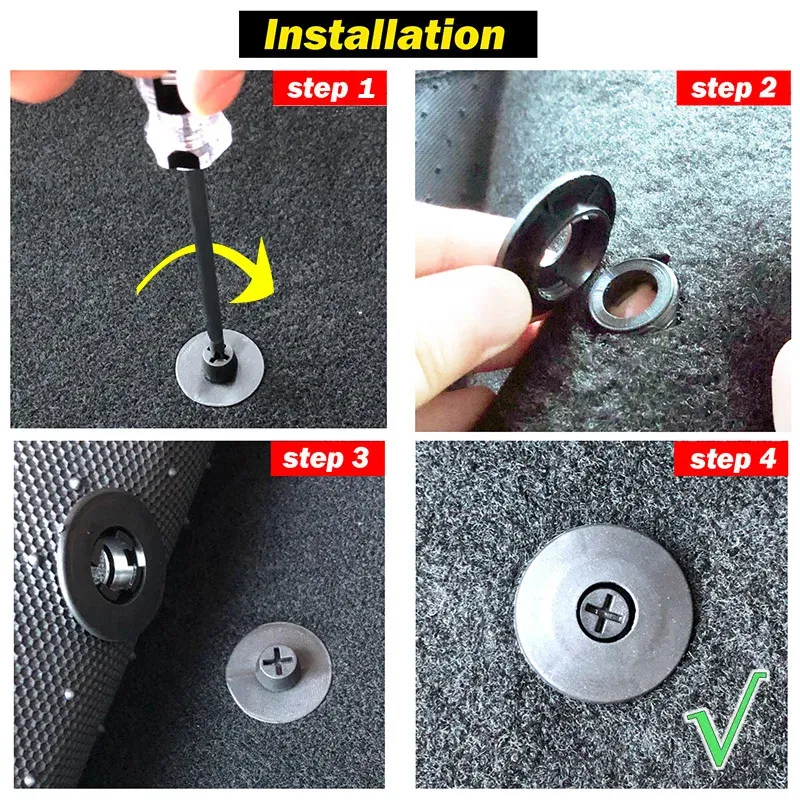 4PCs Auto Fastener Floor Mat Buckle Antiskid Pad Fastener Car Fastener for Nissan Leaf ZE0 Sentra 200 SE B16 Juke F15 Cube Z12 D