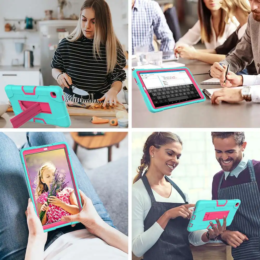 Color: PURPLE, Ships From: CHINA, Size: iPad pro 12.9 - Case for Samsung Galaxy Tab A7 Lite 2021 SM T220 T225 Shock Proof full body Kids Children Safe non-toxic tablet cover
