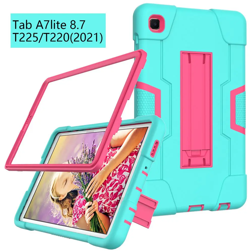 Color: PURPLE, Ships From: CHINA, Size: iPad pro 12.9 - Case for Samsung Galaxy Tab A7 Lite 2021 SM T220 T225 Shock Proof full body Kids Children Safe non-toxic tablet cover