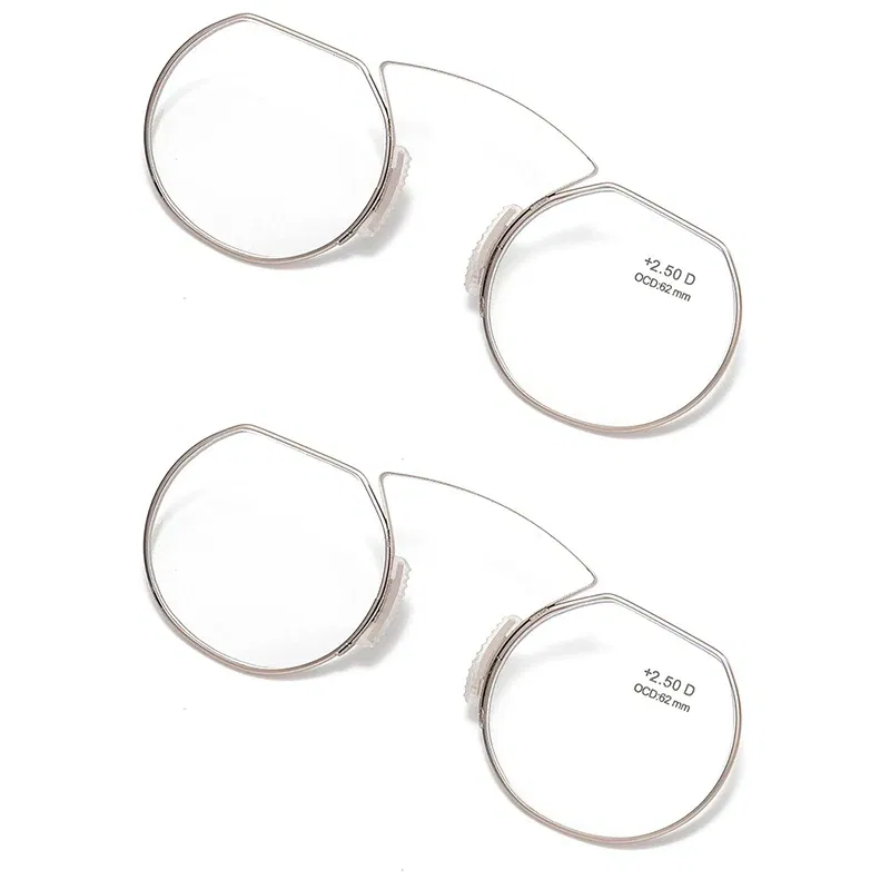 Frame Color: Pink, Eye Prescription: +250 - Women Clip Nose Reading Glasses Anti Blue Light Presbyopic Glasses Men Portable Men's Eyeglasses Anti-Lost Legless Bezel + Case