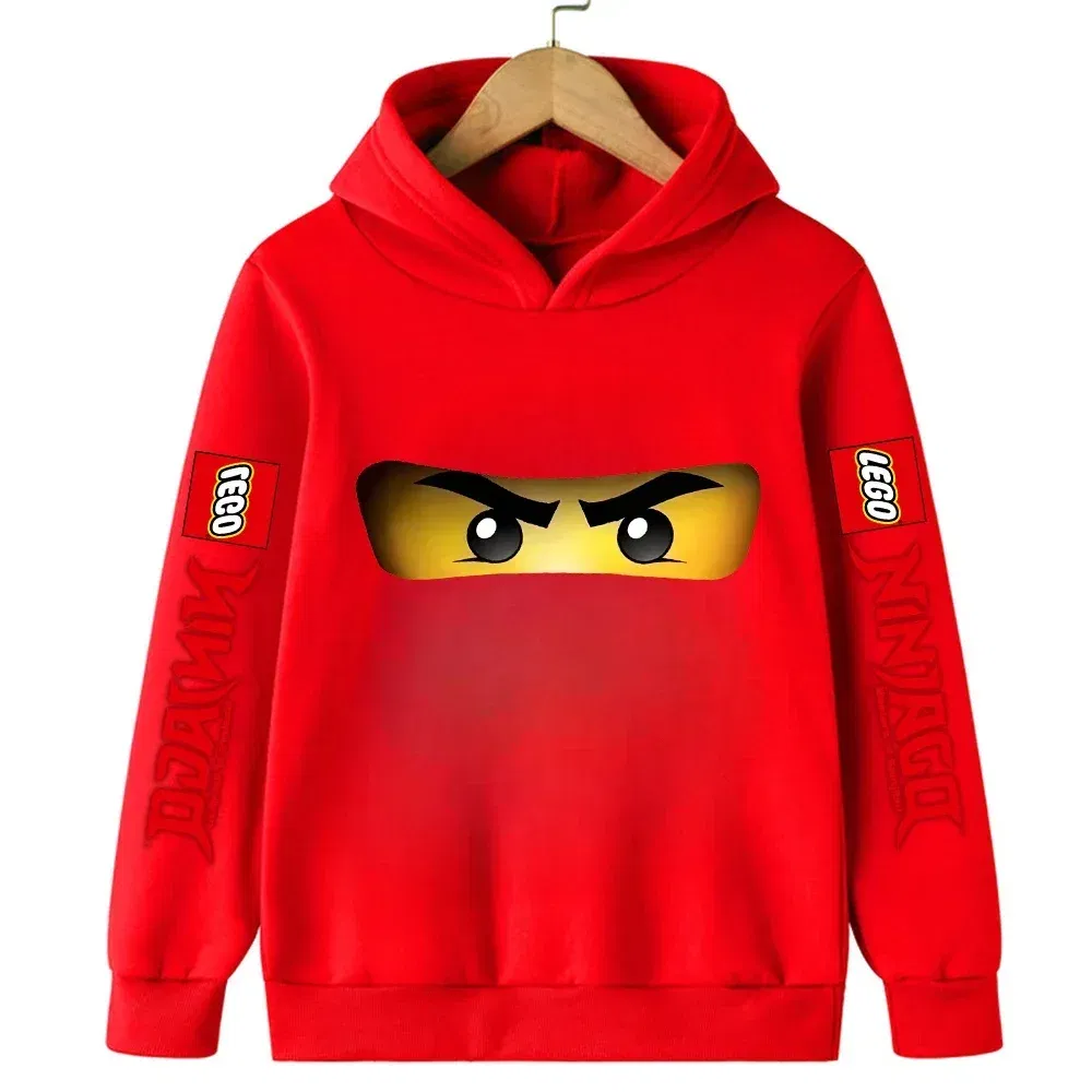Color: Silver, Kid Size: 5 - Lego Phantom Ninja Cartoon Children's Hooded Hoodies Casual Sports Sweatshirt 3-13 Year Old Boy Kid Baby Girls Clothes Pullover