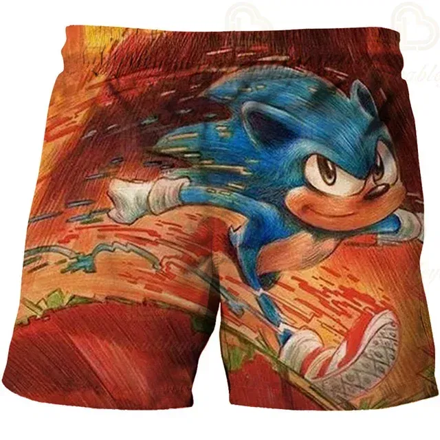 Color: Blue, Kid Size: 2T - New Anime Kids Sonic Shorts Fashion Boys Girls Clothes Harajuku Cute Baby Cartoon Casual Summer Boy Boy Beach Pants