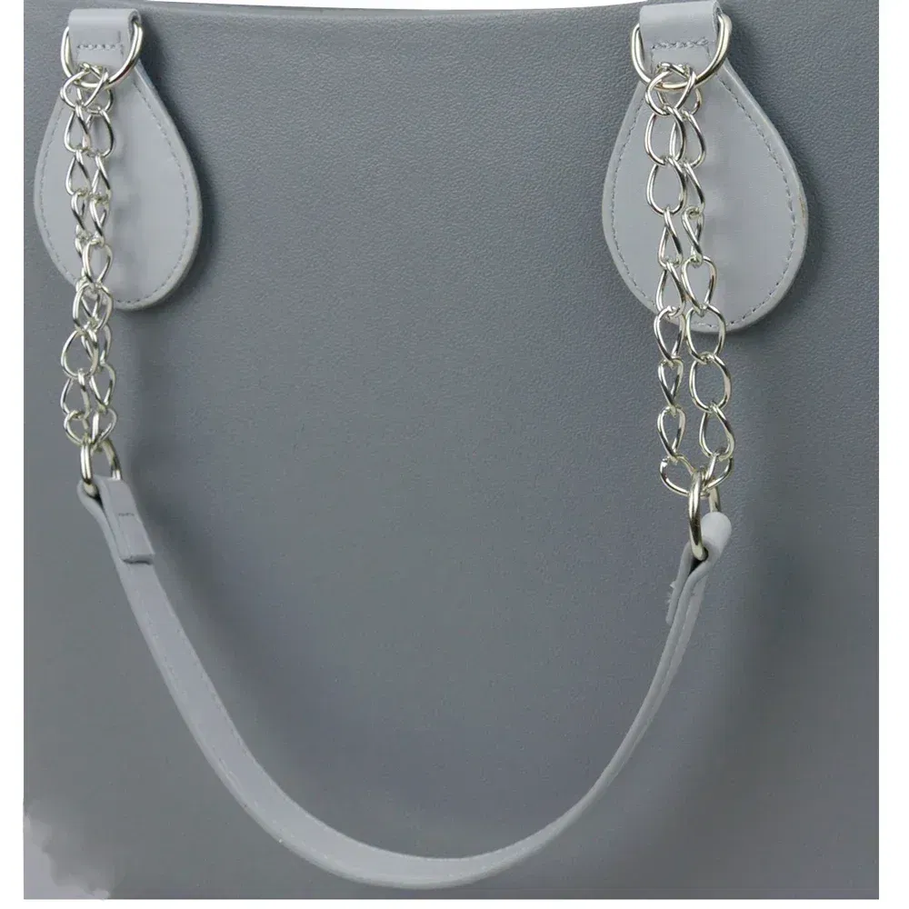 Color: Dark Grey, Ships From: CHINA - TANQU 1 Pair Long leather PU chain Handle with Tear Drop End Double Metal Chain for O Bag for EVA Obag Women Bag
