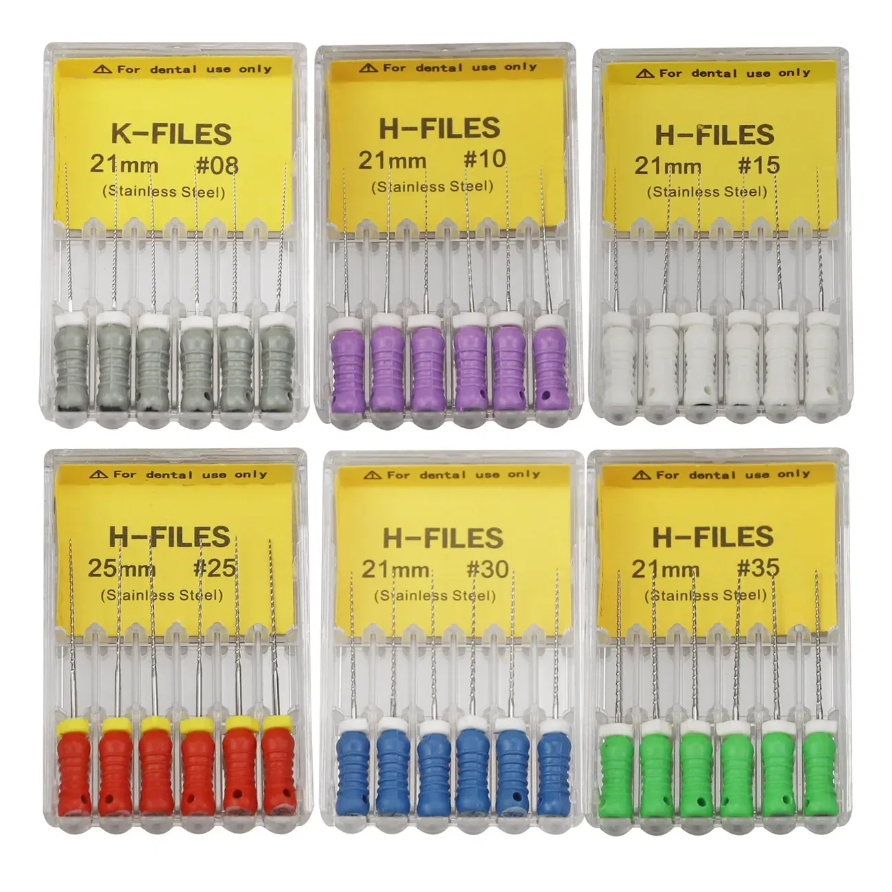 Color: PURPLE - 6Pcs/Pack Dental Tools Root Cannal Endo K File 21mm 25mm Stainless Steel Endodontic Instruments Dentist Dentistry Odontologia