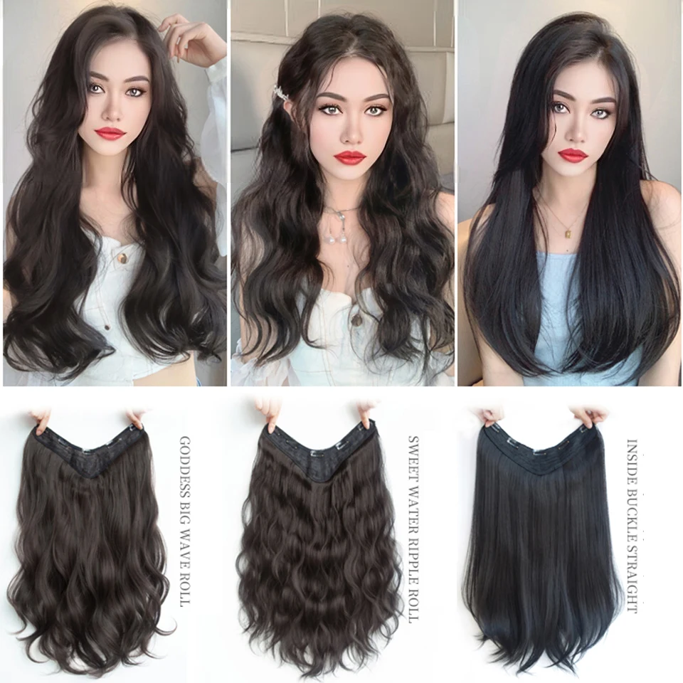 Color: P4/24 - AOSI Part Synthetic Clip In Hair Extension Long Thick Curly Natural Blonde Flase Hair Hairpieces For Women Heat Resistant