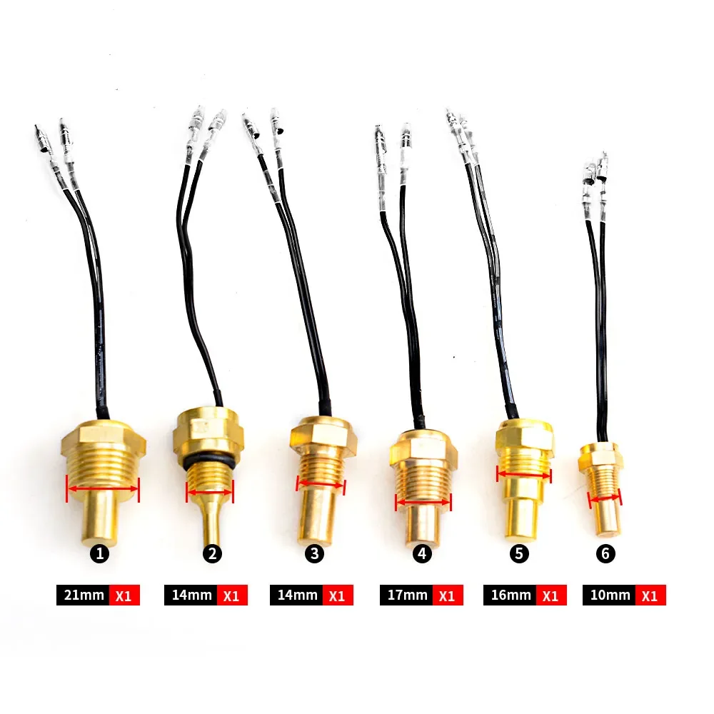 Color: Red - 12V/24V Universal Water Temperature Sensor For Water Temperature Gauge 10MM 14MM 16MM 17MM 21MM 1/8 3/8 1/2