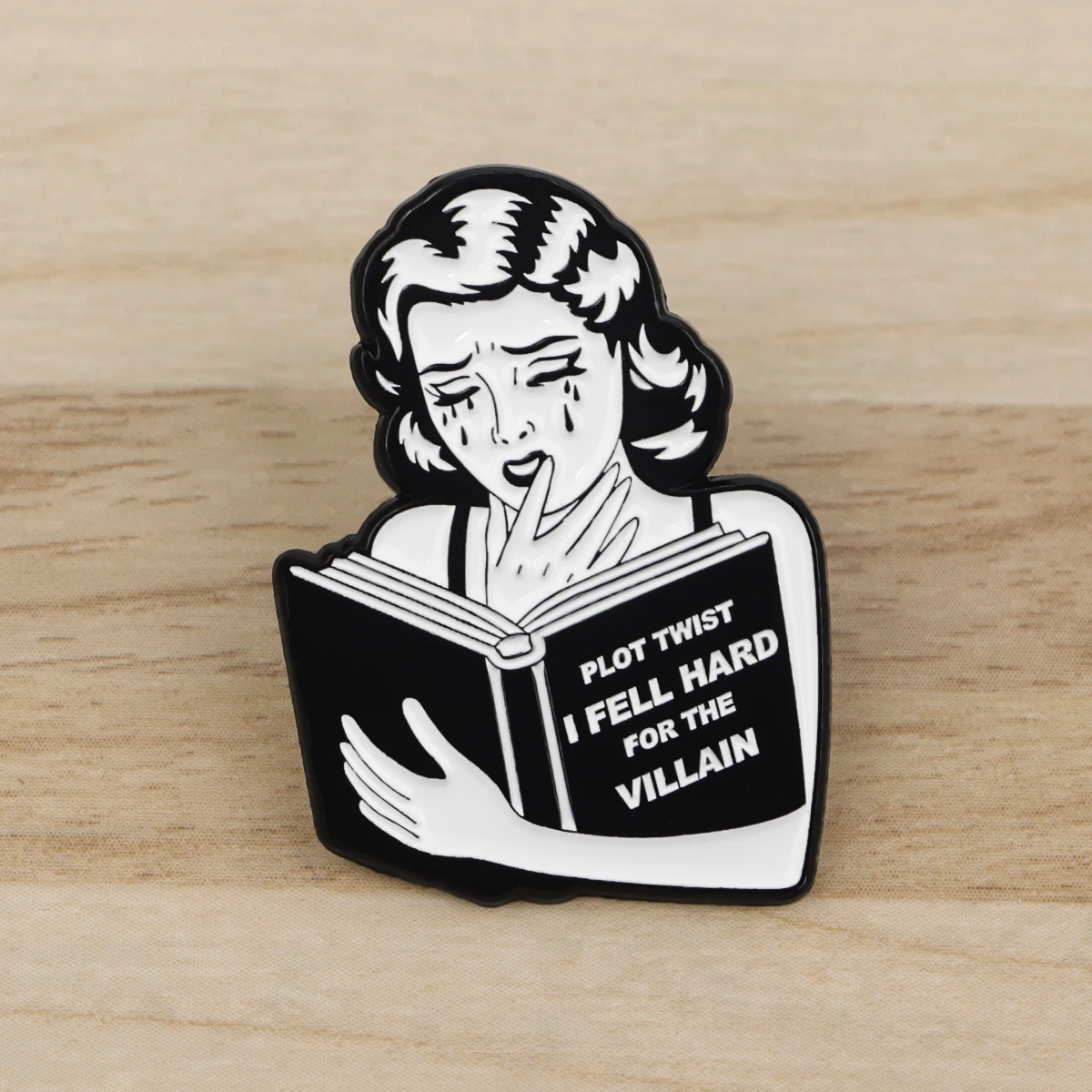 Metal color: Antique Gold Plated, Color: WHITE, Main Stone Color: WHITE - Rose Enamel Pin Lapel Pins Badges on Backpack Women Funny Quotation Brooch Clothes Jewelry Fashion Accessories Gift