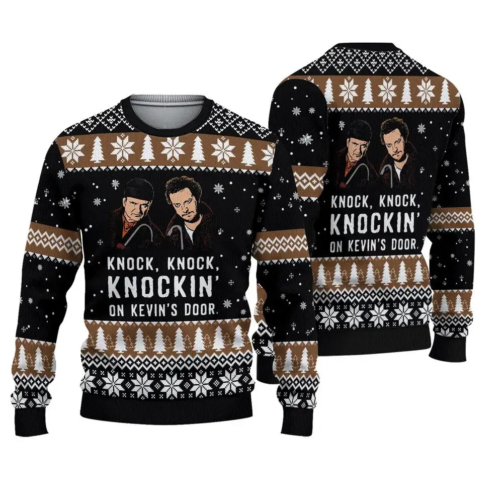 Color: GRAY, Size: 4XL - New Style Sweatshirt For Spending Christmas Alone At Home Ugly Christmas Pullover 2026 Fashionable Casual Couple Sweatshirts