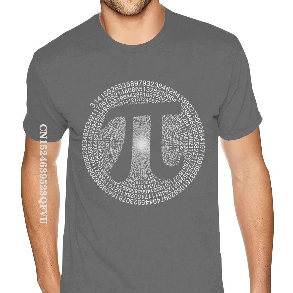 Color: Dark Grey, Size: XXL - Classic Pi T Shirt 3,14 Pi Number Symbol Math Science Gift Tee Shirts For Men Make Your Own Soft Cotton HipHop Print Tee