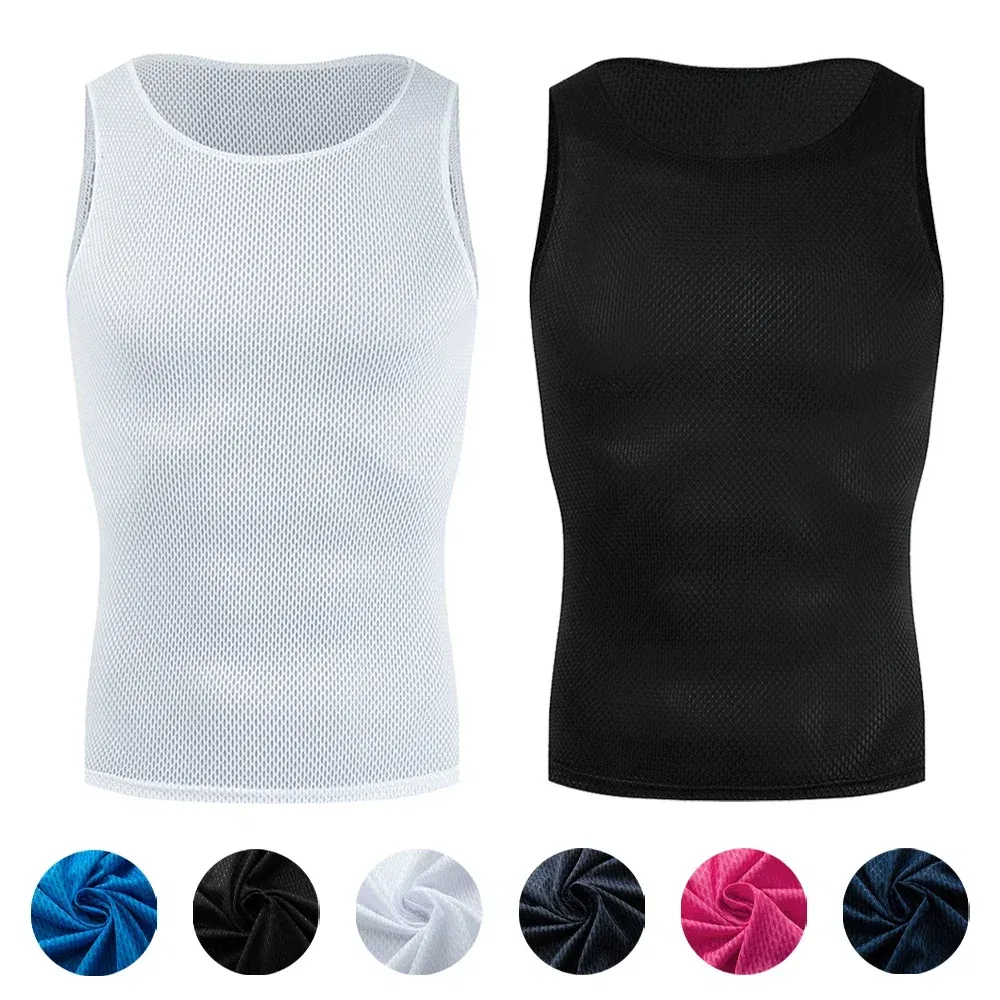 Color: Green, Size: XL - Cycling Base Layers Reflective Vest White Cycling Jersey Undershirt Quick Dry Elastici Vest Road Bike Jerseys