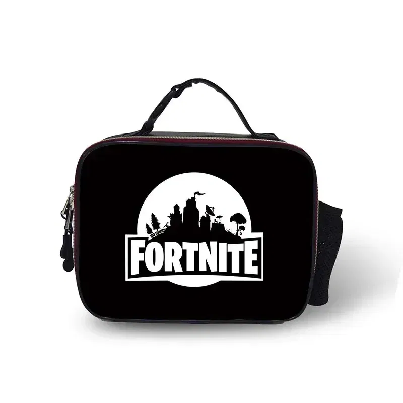 Color: Burgundy - Fortnite Leather Thermal Insulated Lunch Bag Insulated Bento Bag Meal Container Insulated