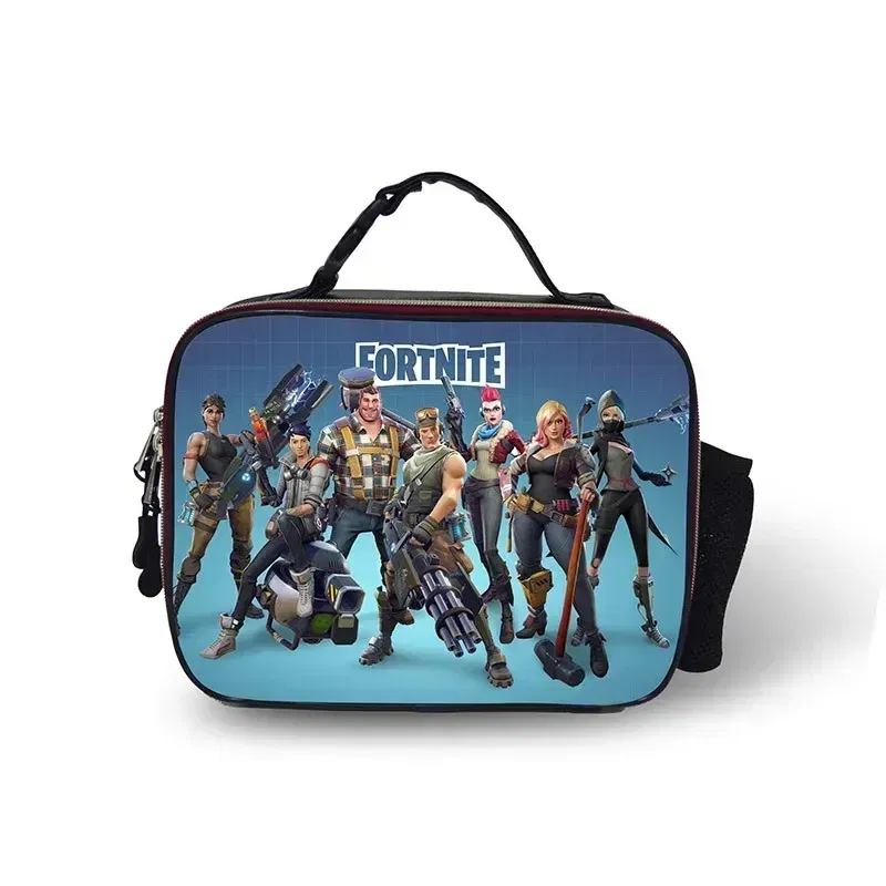 Color: Burgundy - Fortnite Leather Thermal Insulated Lunch Bag Insulated Bento Bag Meal Container Insulated