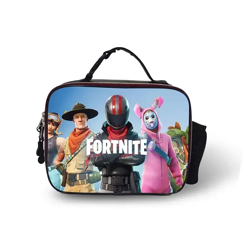 Color: Burgundy - Fortnite Leather Thermal Insulated Lunch Bag Insulated Bento Bag Meal Container Insulated