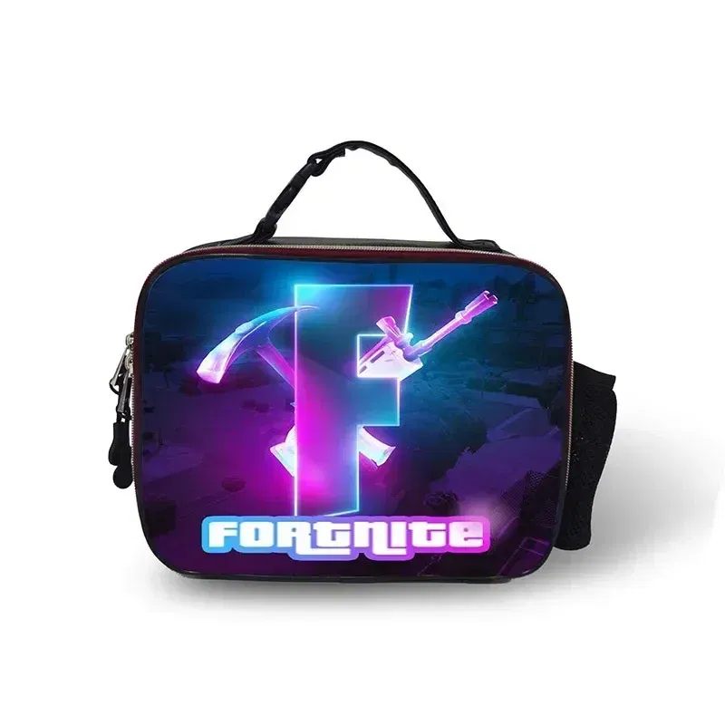 Color: Burgundy - Fortnite Leather Thermal Insulated Lunch Bag Insulated Bento Bag Meal Container Insulated
