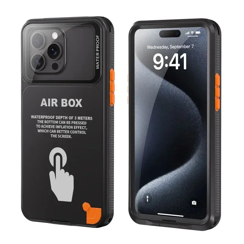 Color: Beige, Material: Nylon - IP68 Waterproof Phone Case For iPhone 15 14 13 12 Pro Max Plus Underwater Taking Shockproof Dustproof Swimming Diving Cover