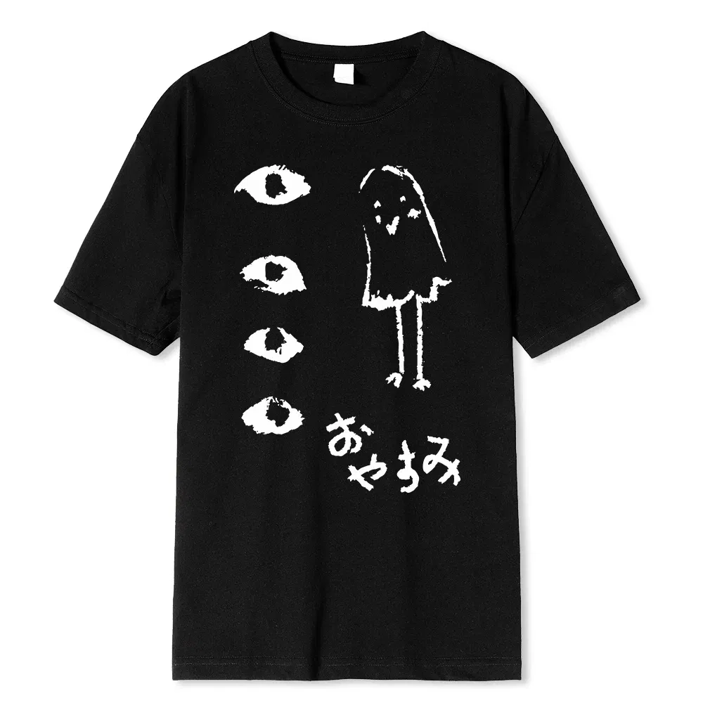 Color: Navy Blue, Size: S - Oyasumi PunPun Modal Print T-Shirts Funny Anime Streetwear Camisetas Men Women Short-sleev Fashion Harajuku Cartoon Tee Shirt