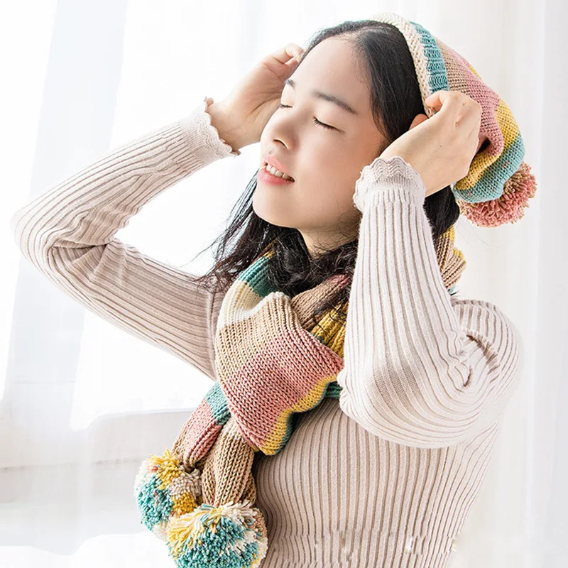 Color: Army Green - (1pc)5-strand Milk Cotton Segment Dyed Rainbow Cotton Hand Woven Wool Scarf Pillow Blanket Material Wool