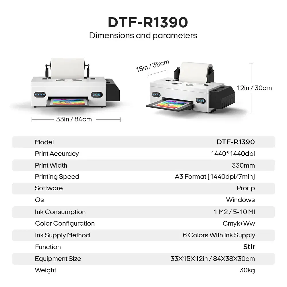 Procolored F13 A3+ R1390 Dtf Printer Direct To Film Printing Machine With curing oven For T-Shirts And Textile