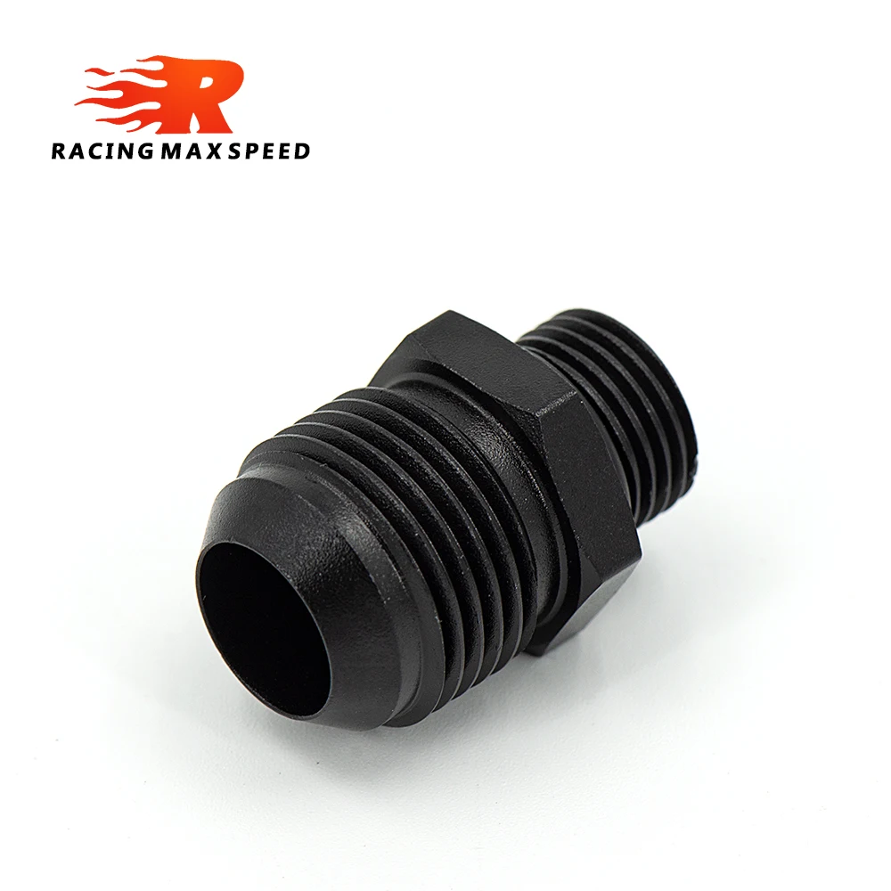 Color: black - Aluminum Straight Adapter Oil Cooler Fitting AN10 To M16*1.5, AN10 To M18*1.5,AN8 AN10 To M12*1.25