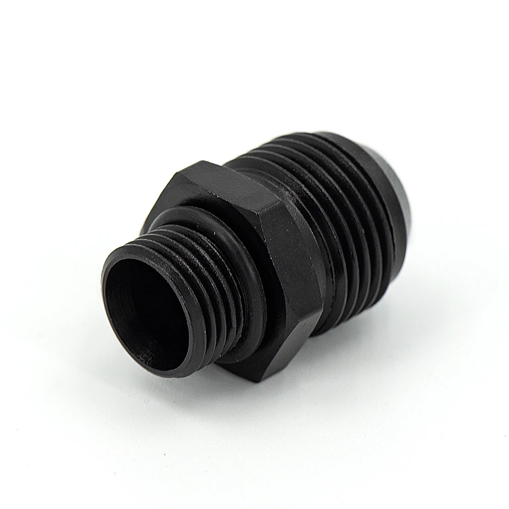 Color: black - Aluminum Straight Adapter Oil Cooler Fitting AN10 To M16*1.5, AN10 To M18*1.5,AN8 AN10 To M12*1.25