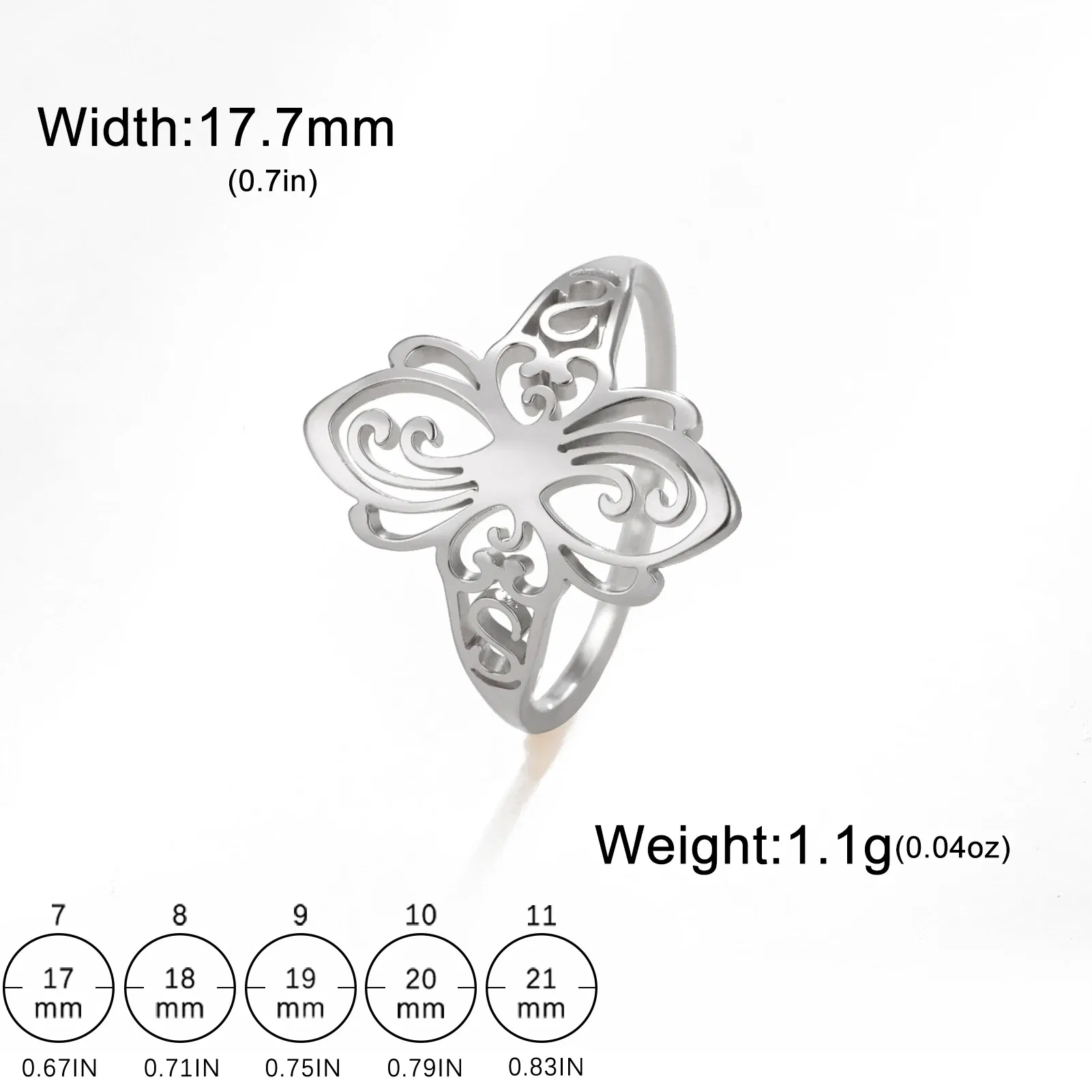 Main Stone Color: WHITE, Ring Size: 9 - Skyrim Filigree Ring Stainless Steel Gold Color Elegant Finger Rings Women Bohemian Jewelry Wedding Band Gift Wholesale