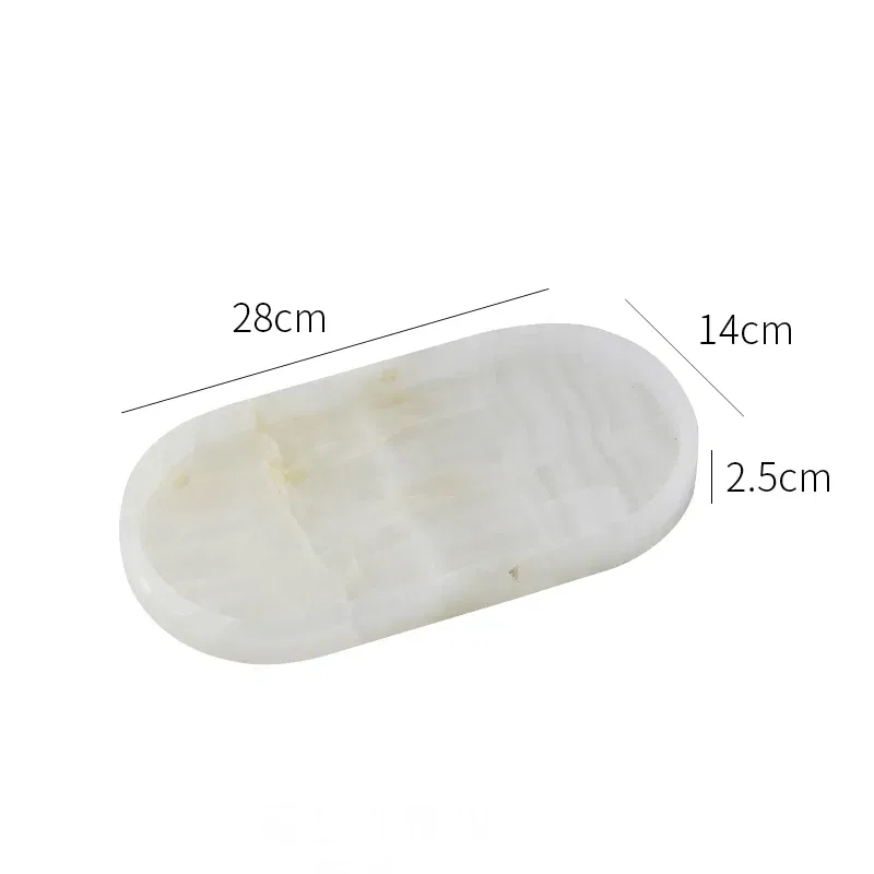 Real Luxurious Marble Vanity Tray for Perfume Candles Jewelry Luxury Calacatta Marble Tray for Home Decor