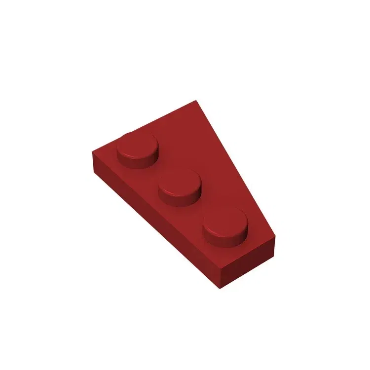 Color: wood - Gobricks GDS-546 Wedge, Plate 3 x 2 Left  compatible with lego 43723 pieces of children's DIY Assemble Building Blocks