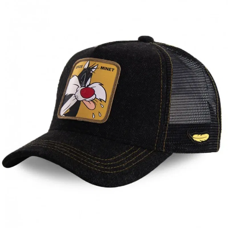 Color: wine red - High Quality Disney Styles Anime Cartoon Snapback Cotton Baseball Cap Men Women Hip Hop Dad Mesh Hat Trucker Hat Dropshipping