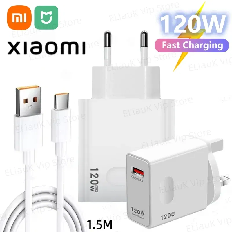 Plug Type: CH - XIAOMI 120W USB Super Fast Charger Type C Phone Quick Charge 5.0 Power Adapter For iPhone iPad Samsung Huawei Oppo Oneplus