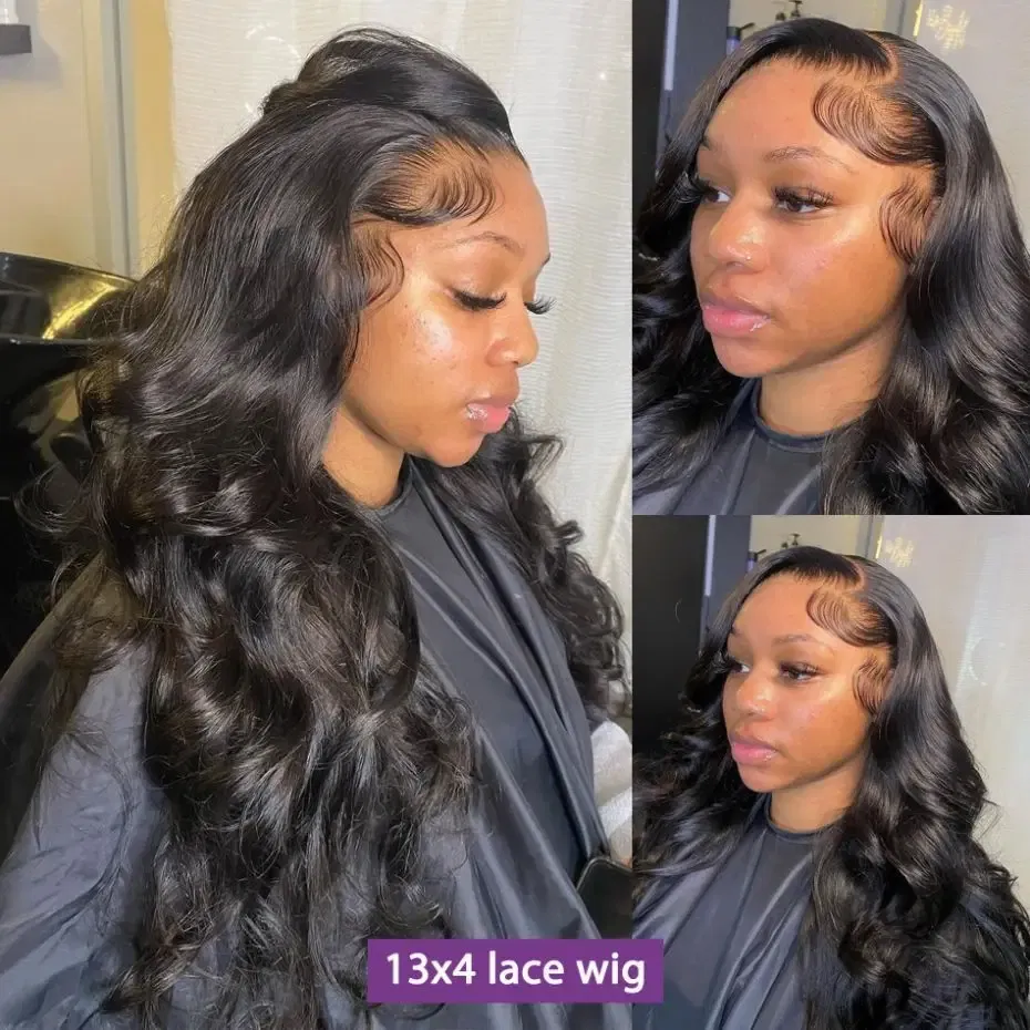 Color: #1B, Ships From: CHINA, Stretched Length: 26inches, Density: 150% - Body Wave 4x4 Glueless HD Lace Closure Wigs For Women 13x4 13x6 Human Hair Wig Brazilian Transparent Lace Front Wig Pre Plucked
