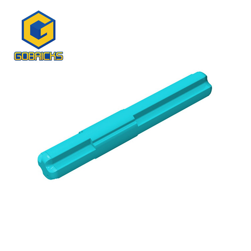 Color: Blue - Gobricks 10PCS Bricks Plate 2 x 4 Technical, Axle 4 with Center Stop compatible with 99008 toys Assembles Building Blocks