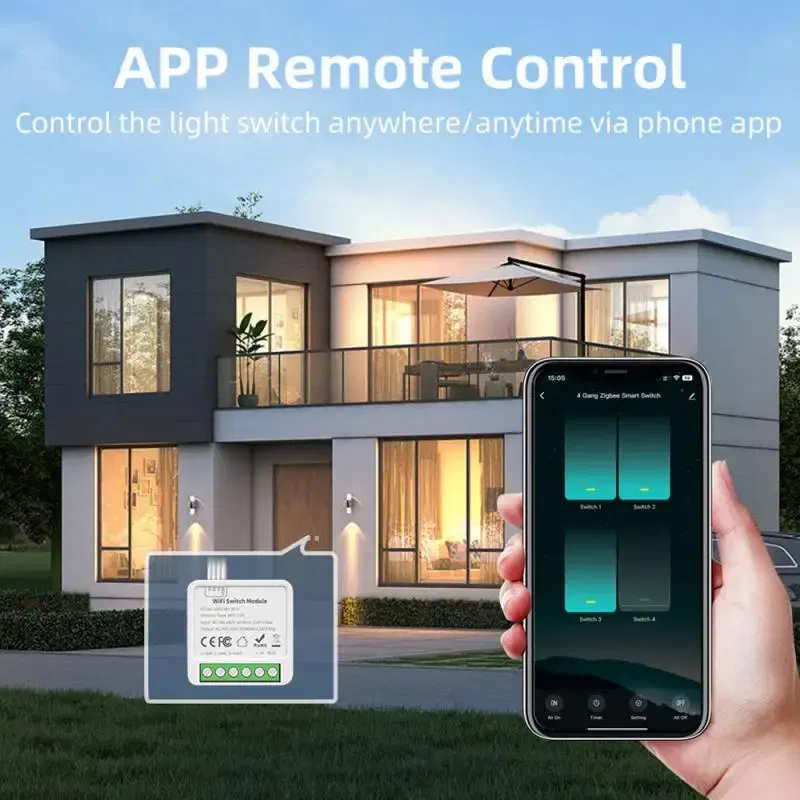Bundle: Bundle3, Ships From: CHINA - Tuya WiFi Mini DIY Smart Switch 1/2/3/4 Gang 16/10A 2 Way Control Smart Home Automation Module Via Alexa Google Home Smart Life