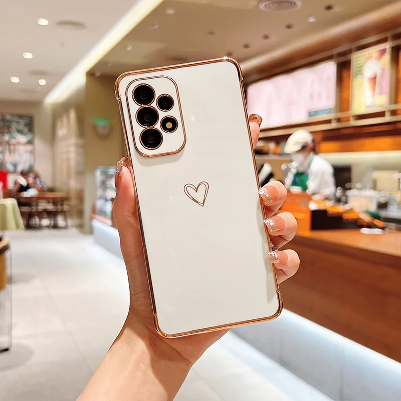 Color: MULTI, Compatible-Phone Models: For iPhone 15 Pro, Ships From: CHINA - Electroplating Love Heart Phone Case For Samsung Galaxy S25 S24 Ultra S23 S22 A13 A14 A52 A53 Protect Lens Shockproof Back Cover