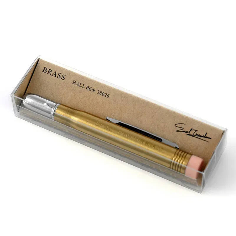 Color: Yellow - Fromthenon Traveler's Brass Pencil Metal Stationery Retro Travel Stationery Series Pictures Props Pencils for School