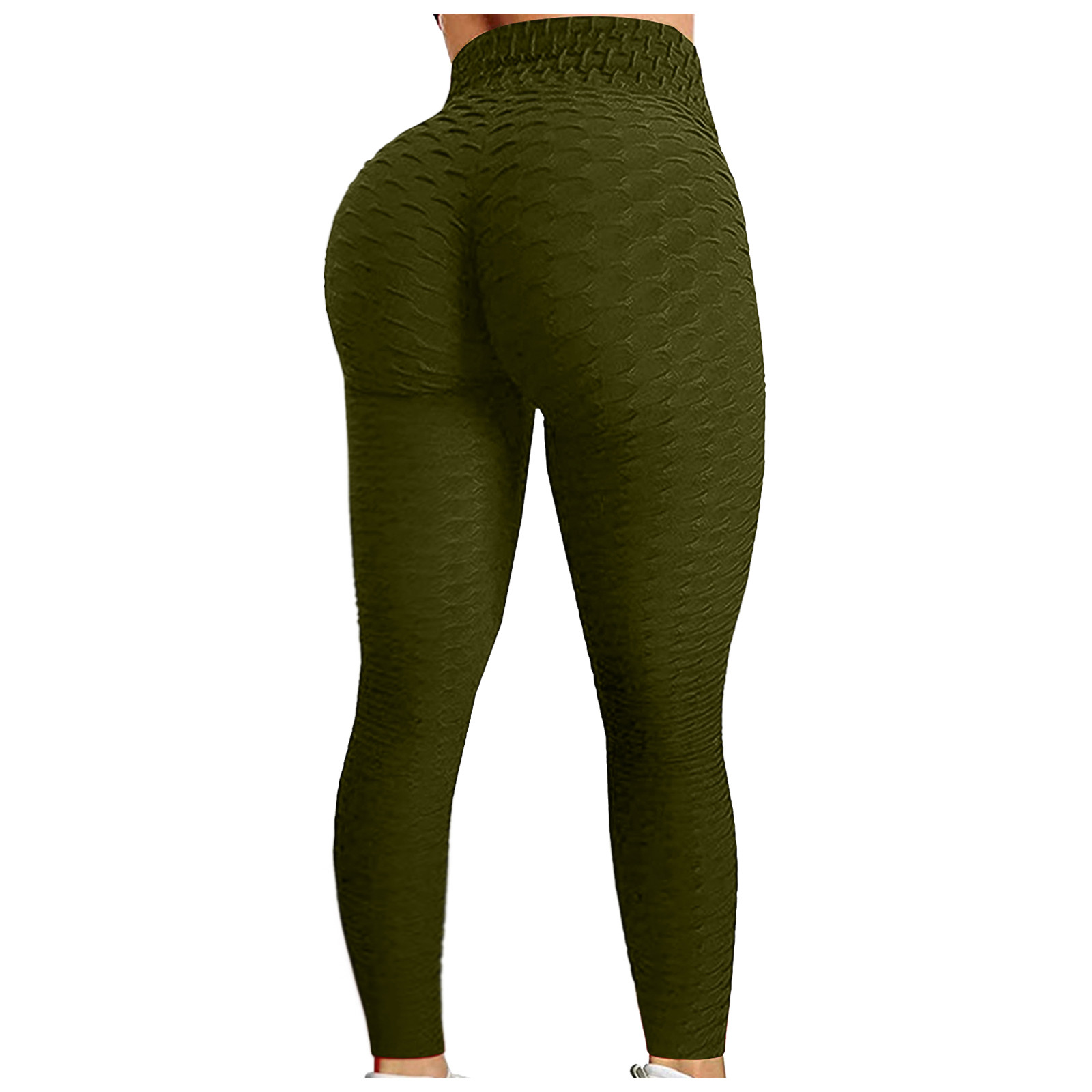 Color: Khaki, Size: S - Women's Bubble Hip Lifting ExerciseYoga Pants Women  Fitness Running High Waist Gym Fitness Sports Flared Pant  Dance Trouers