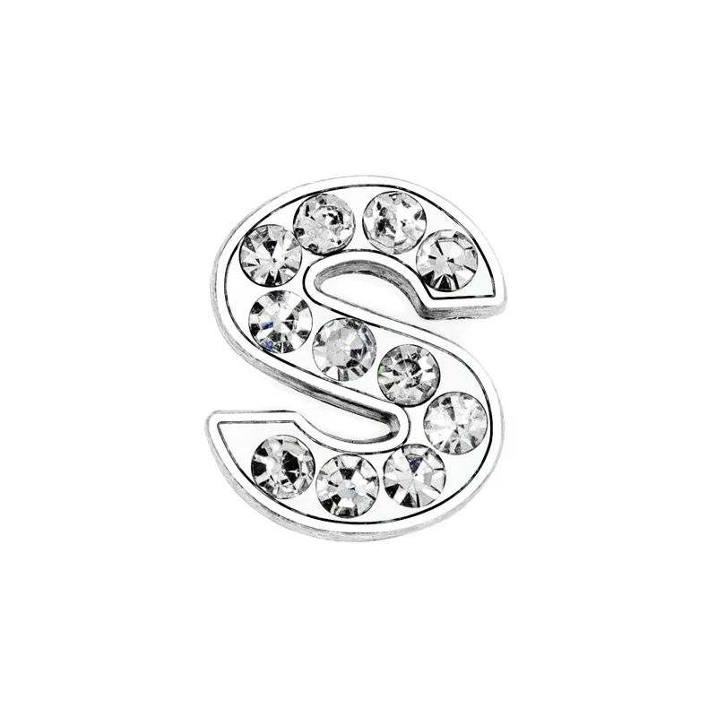 Color: Rose Red - Rhinestone Slide Letter Charms For Jewelry Making Women Bracelet 8mm Alphabet A-Z Pet Collar Necklace DIY Accessories Gift