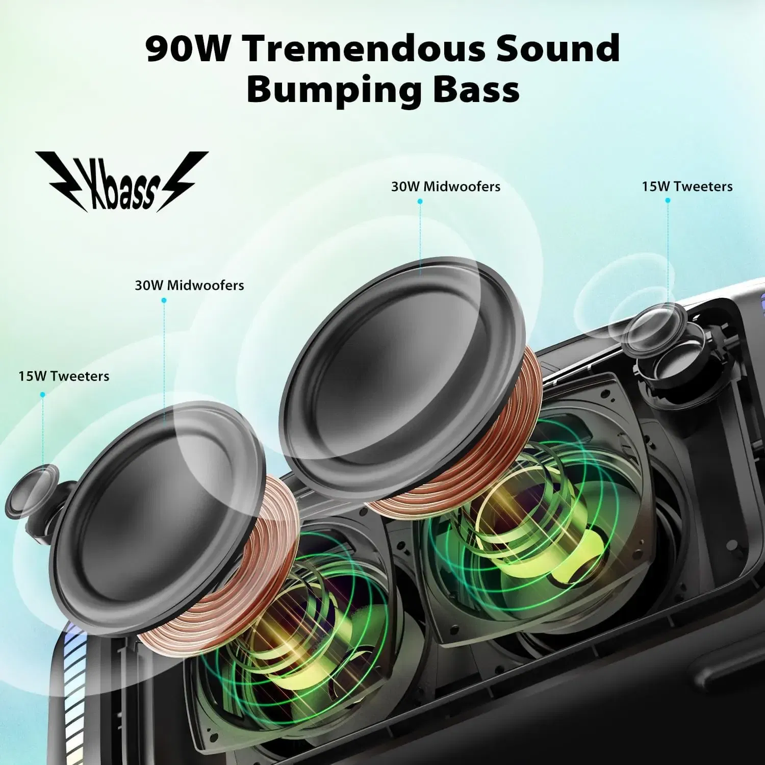Color: black, Ships From: CHINA - New! Tribit Portable Bluetooth Speaker 90W StormBox Blast Outdoor Wireless Speaker IPX7 Waterproof Party Camping Speaker 30H