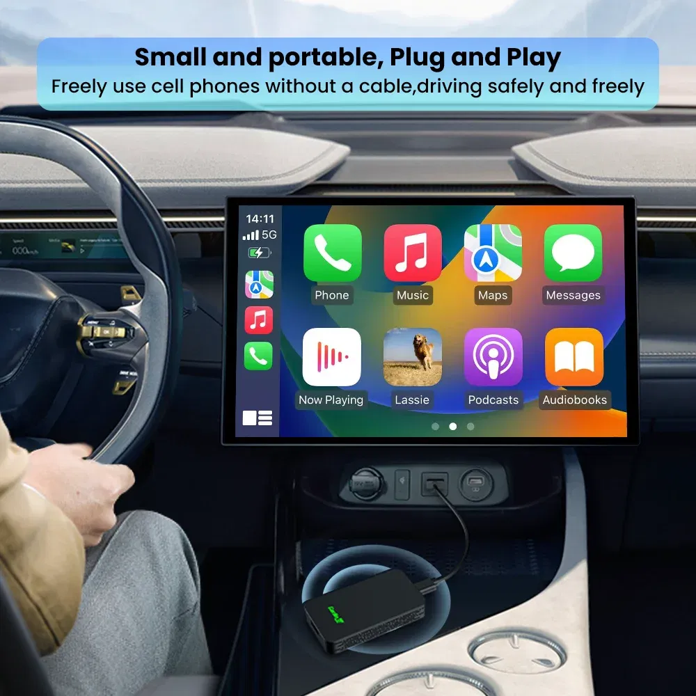 Color: black, Ships From: CHINA - Carlinkit 5.0 2air CarPlay Android Auto Wired to Wireless Adapter for Carplay Android Auto BLE WIFI Wireless