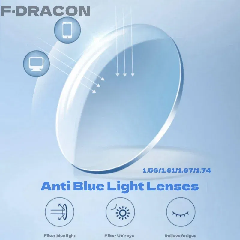 Lenses Color: Blue, Ships From: CHINA, Lens Index: 1.74 - Anti Blue Light Lenses 1.56/1.61/1.67/1.74 Optical Prescription Custom For Myopia Hyperopia Astigmatism Bue Light Blocking Lens