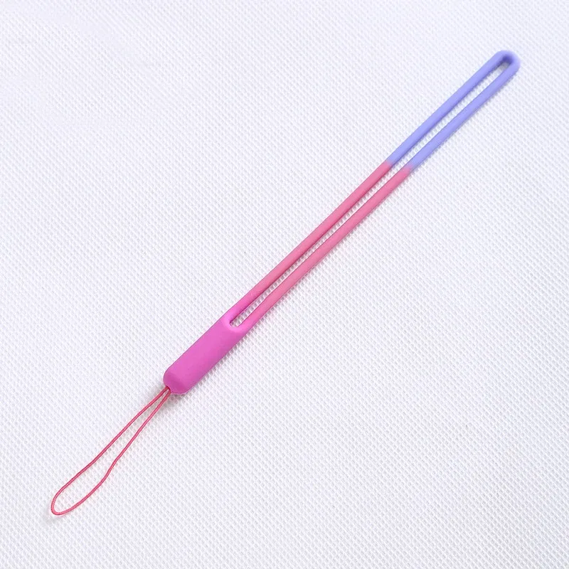 Color: Red / Pink - 1pcs New Watercolor silicone lanyard liquid wrist lanyard creative speaker fan short sling U disk silicone mobile phone lanyard